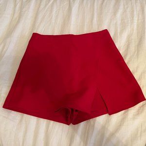 Red Pleated Skort